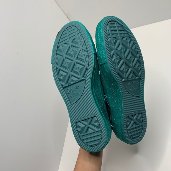 NEW Converse | Turquoise Glitter Low Tops size 7 - Picture 7 of 8